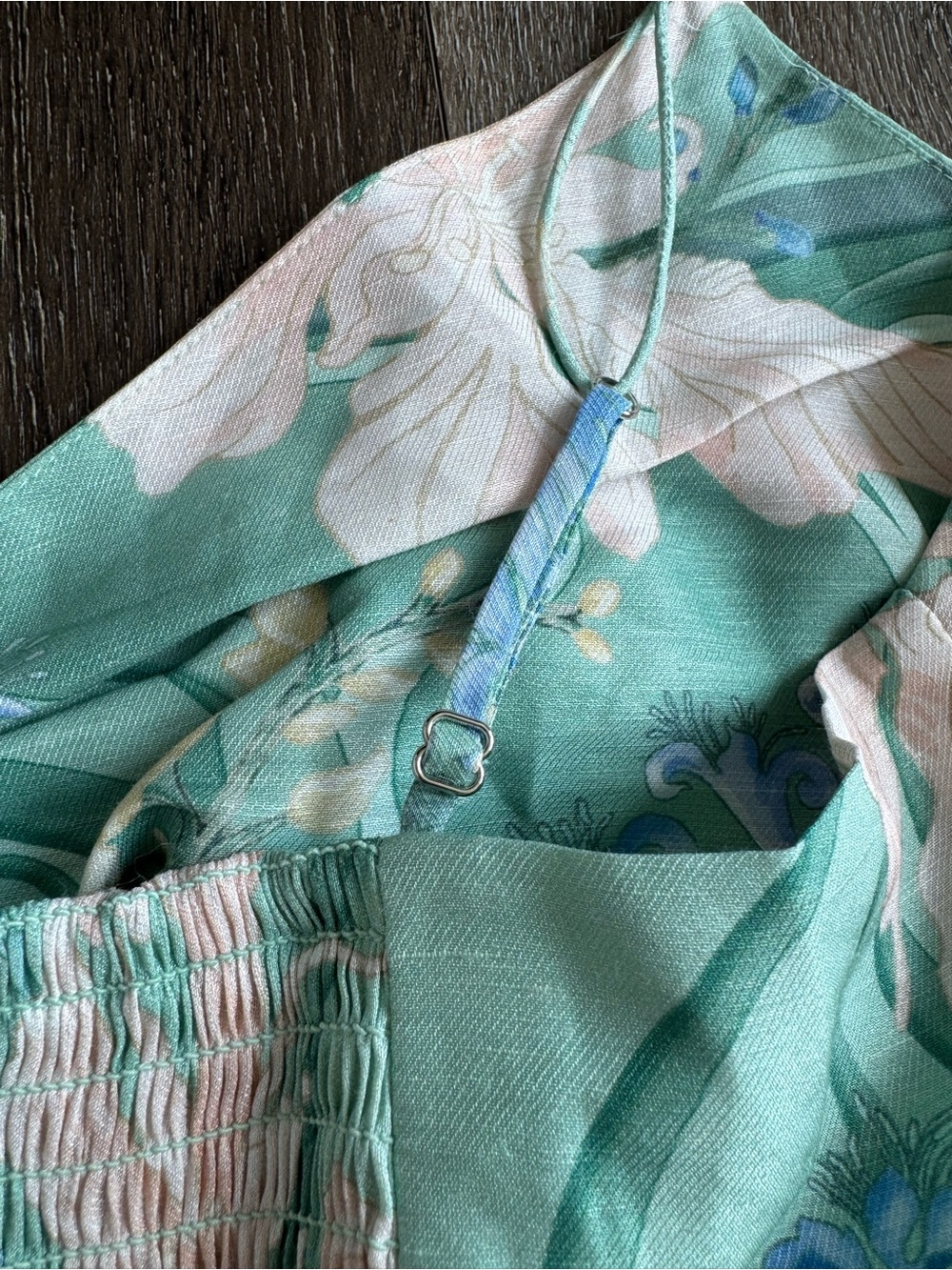 Camilla Floral Twist Cutout Maxi Dress in Mint Green Size Small - Picture 12 of 13